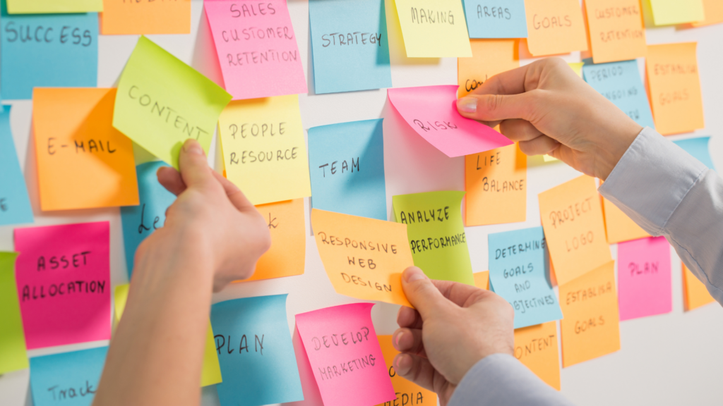 Brainstorming strategy workshop.